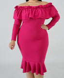 La Flamenca Dress -Magenta