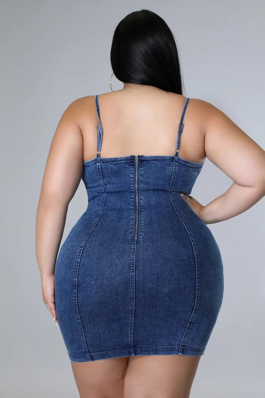 Denim Bodycon Dress - Plus 3X Denim Bodycon Dress - Plus 3X