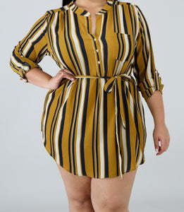 Classic Chic Shirtdress - Yellow