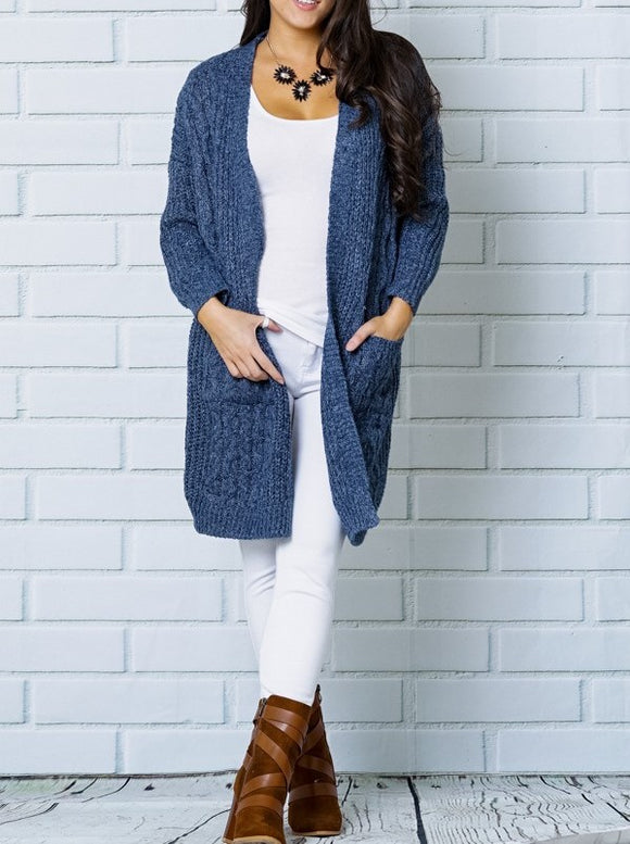 Basic Cardi - Muted Blue