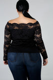 Lace Scallop Top - Plus