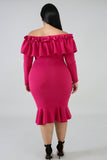 La Flamenca Dress -Magenta