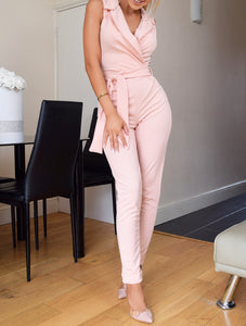 Like A Boss Jumpsuit-Blush