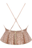 Sequin Crop Top-Rose