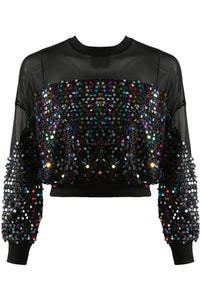 Multi-color Sequin Crop Top