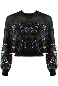 Multi-color Sequin Crop Top