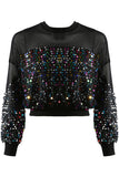 Multi-color Sequin Crop Top