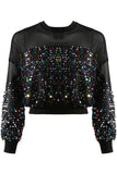 Multi-color Sequin Crop Top