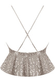 Sequin Crop Top-Silver