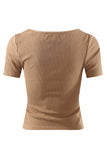 Ribbed Crop-Tan